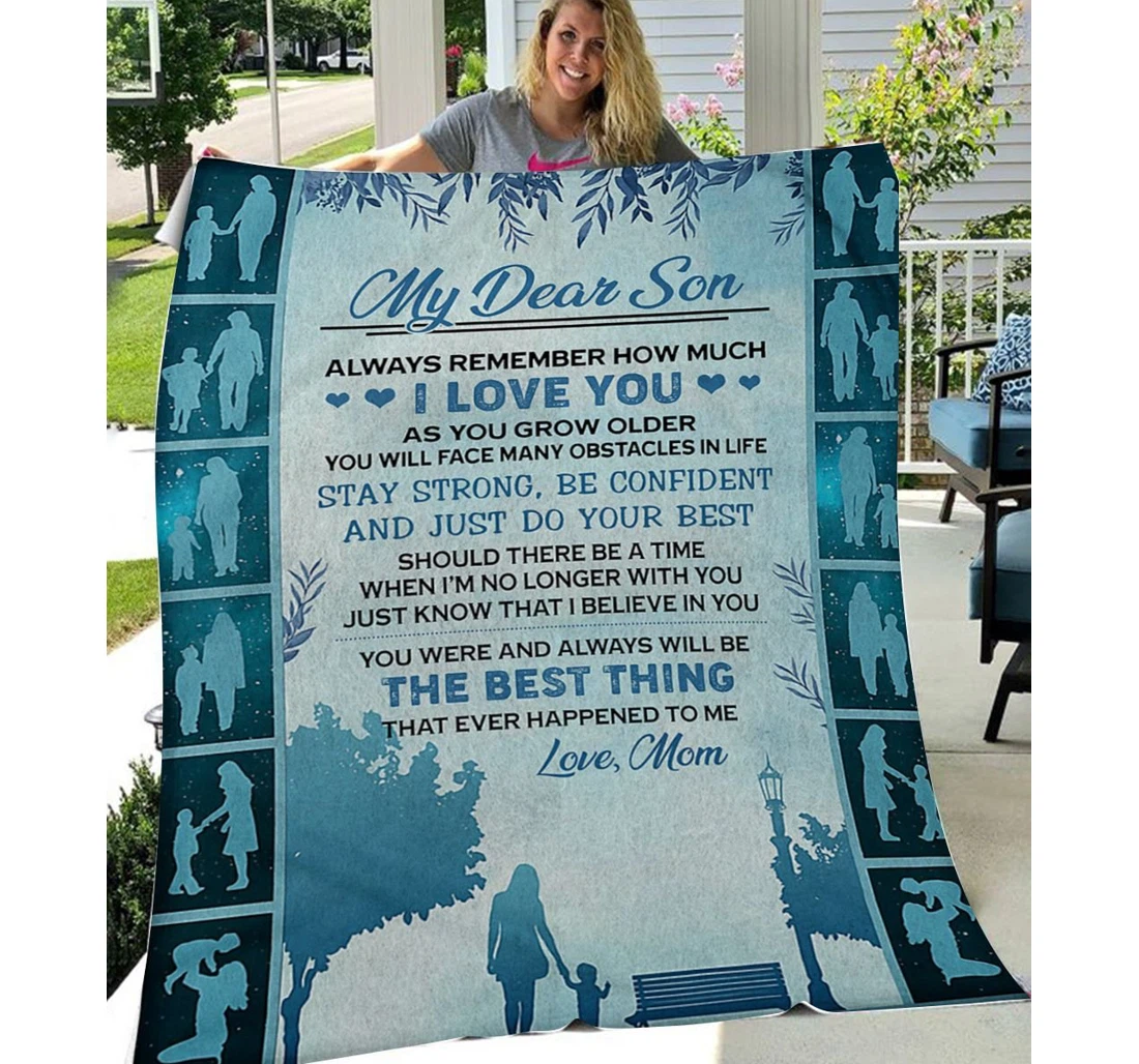 Throw Blanket, Quilt - Personalized To My Son Family The Best Thing Sherpa Fleece