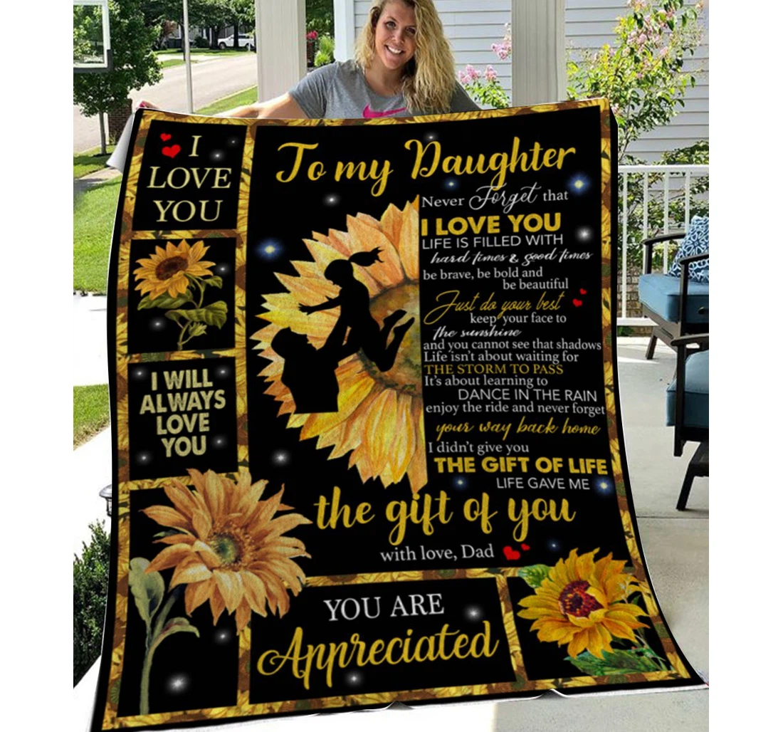 Throw Blanket, Quilt - Personalized To Daughter Family Never Forget That Sherpa Fleece