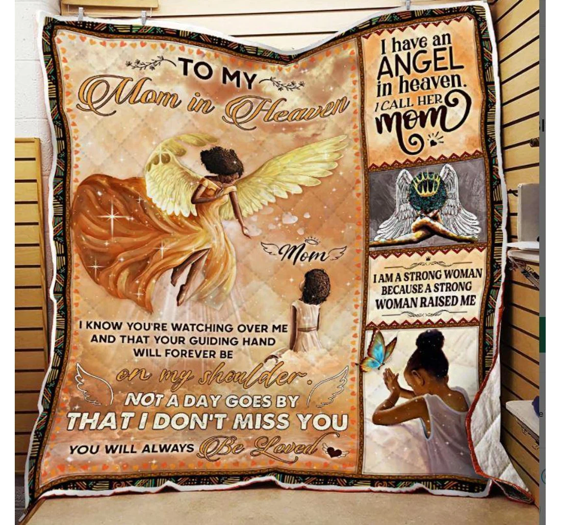 Throw Blanket, Quilt - To My Mom Family I Have An Angel In Haven I Call Her Mom Sherpa Fleece