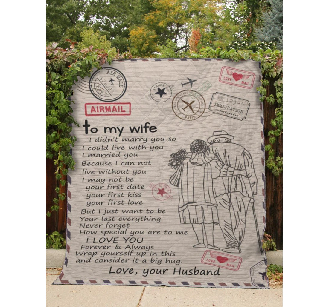 Throw Blanket, Quilt - To My Wife Family I Didn't Marry You So I Could Live With You Sherpa Fleece