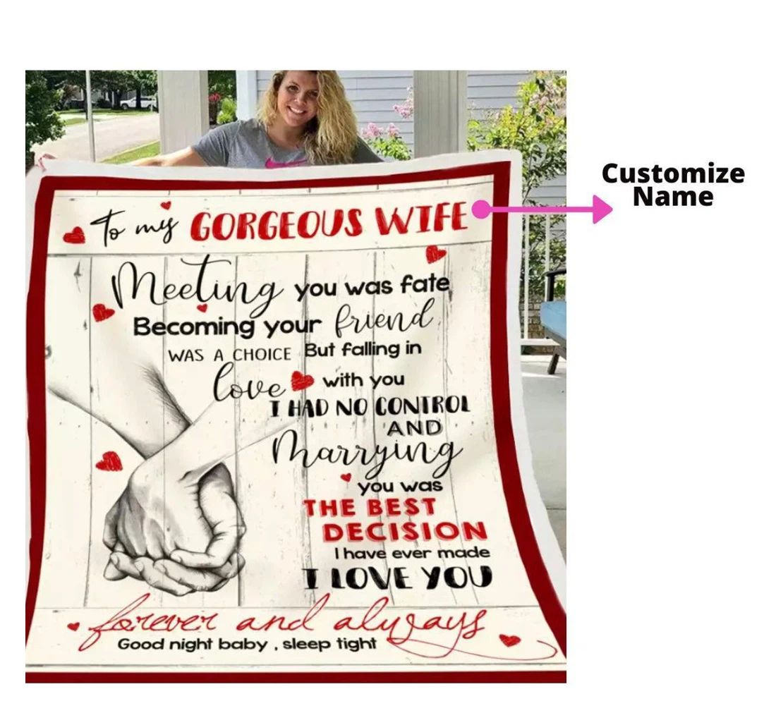 Throw Blanket, Quilt - To My Wife Family Meeting You Was Fate Sherpa Fleece