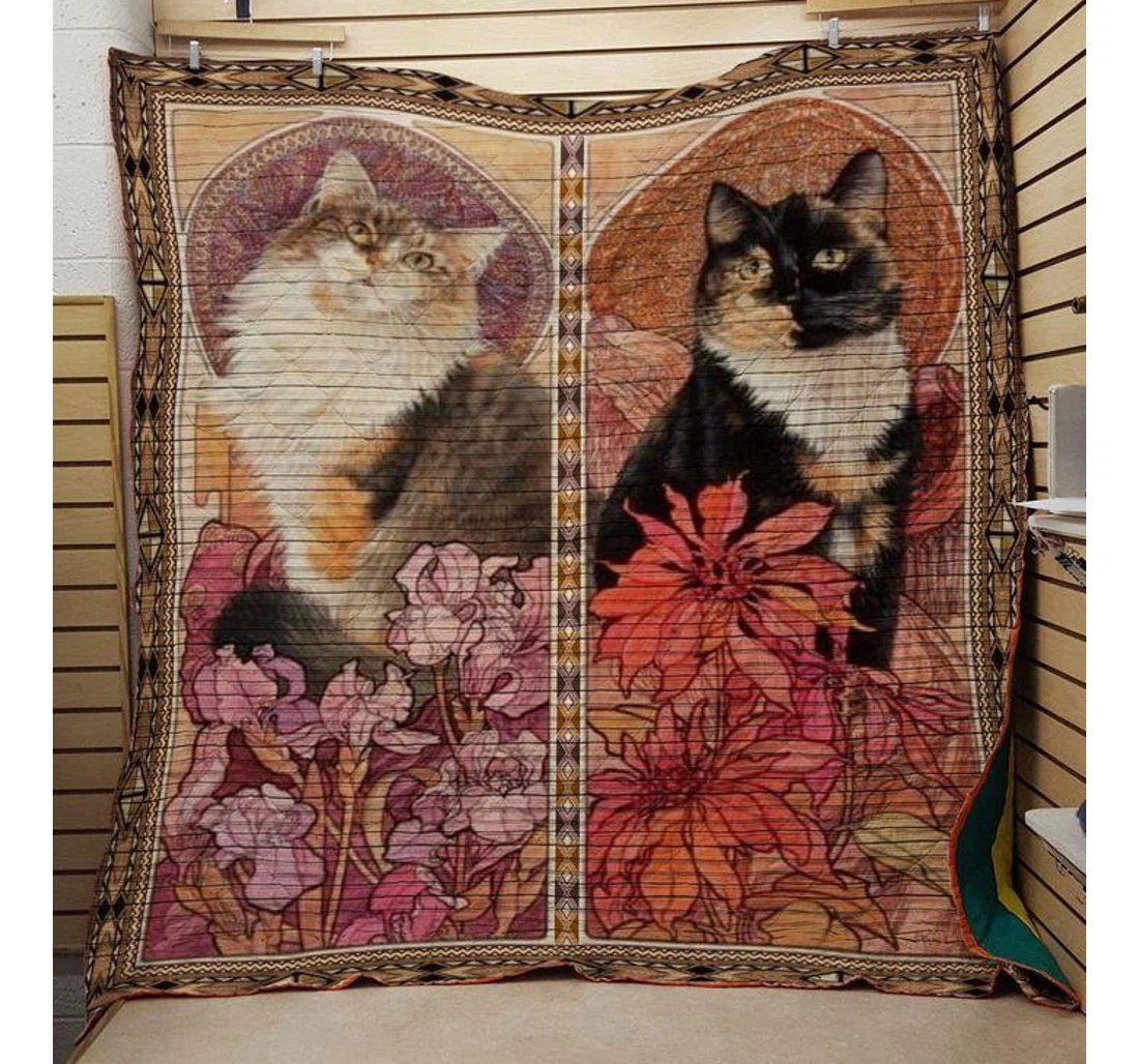 Throw Blanket, Quilt - Cat Farewell To The Cat Sherpa Fleece