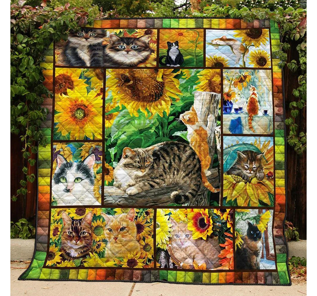 Throw Blanket, Quilt - Cat My Sunshine Cats Sherpa Fleece