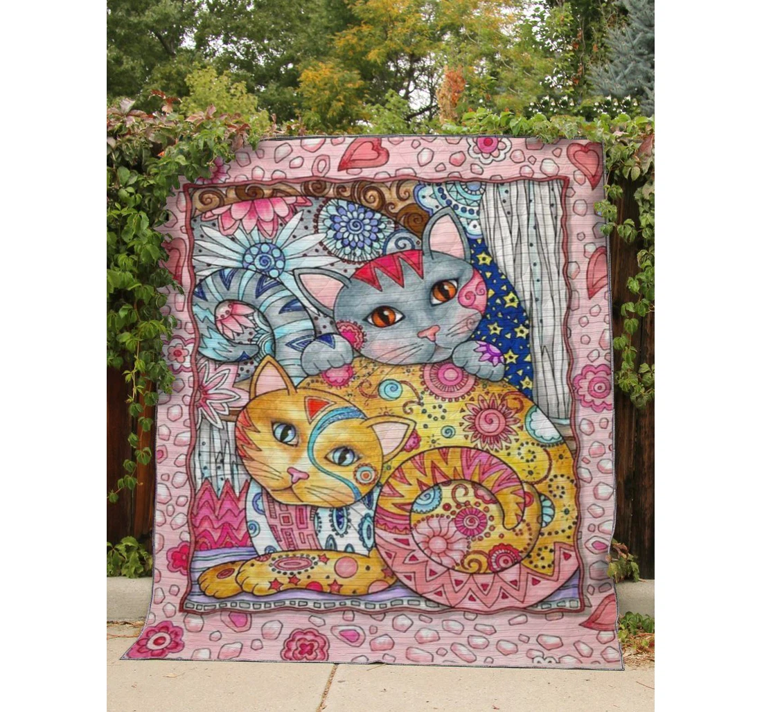 Throw Blanket, Quilt - Cat Magic Cat Sherpa Fleece