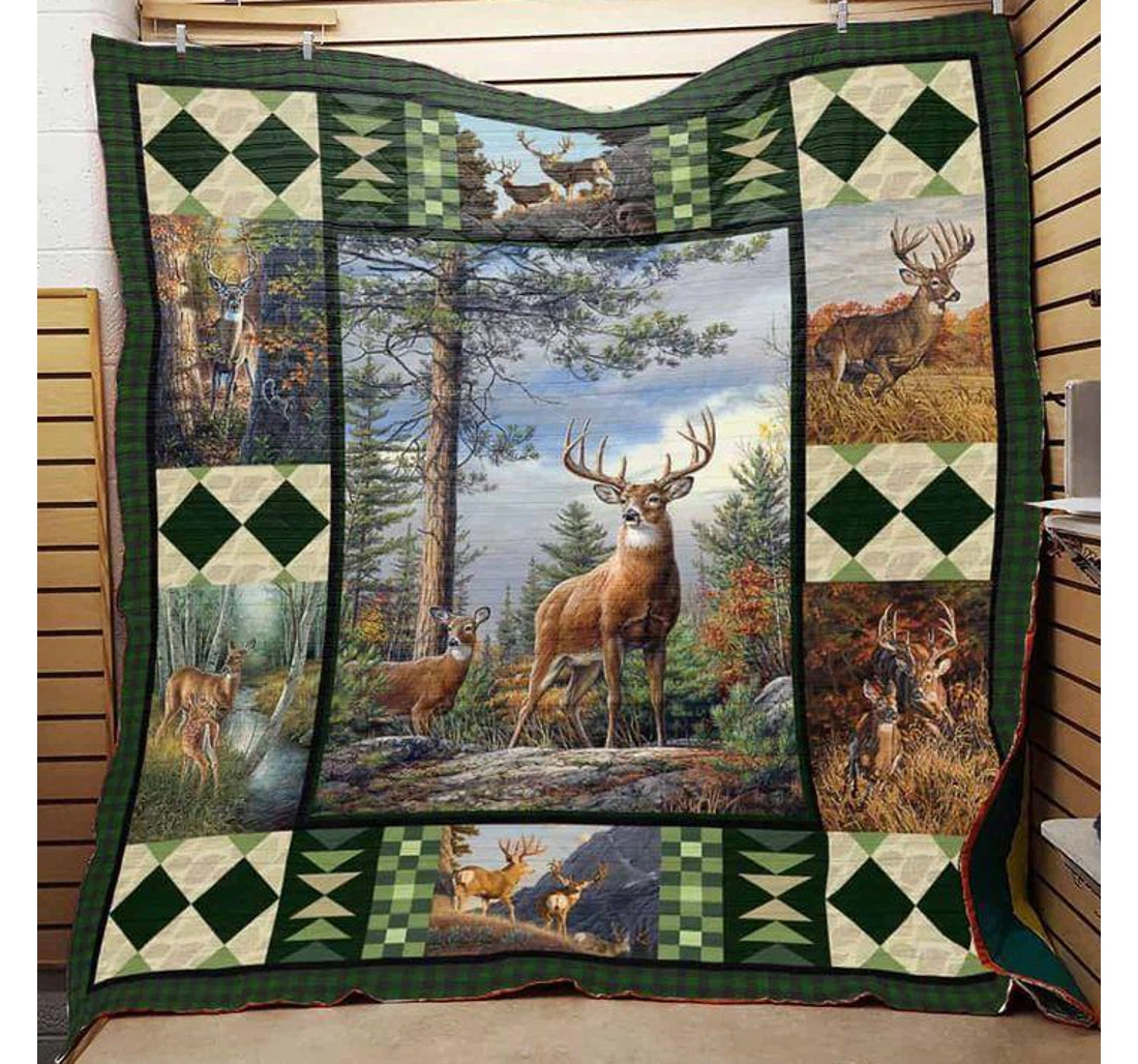 Throw Blanket, Quilt - Deer Hunting Season Sherpa Fleece