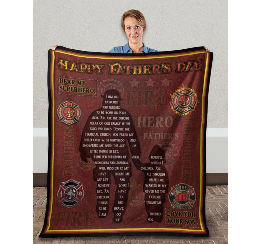 Throw Blanket, Quilt - Family Happy Father's Day Sherpa Fleece