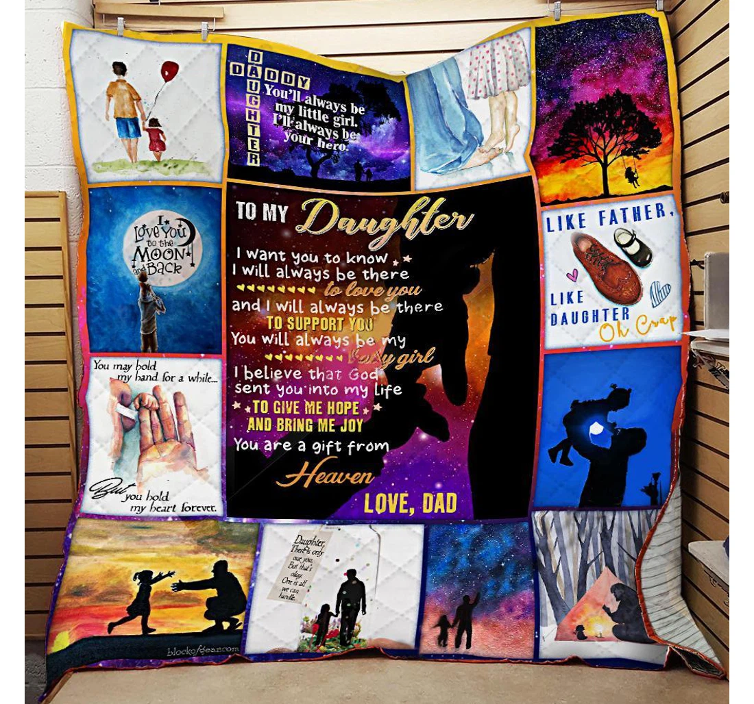 Throw Blanket, Quilt - Family To My Daughter I Will Always Be There Sherpa Fleece