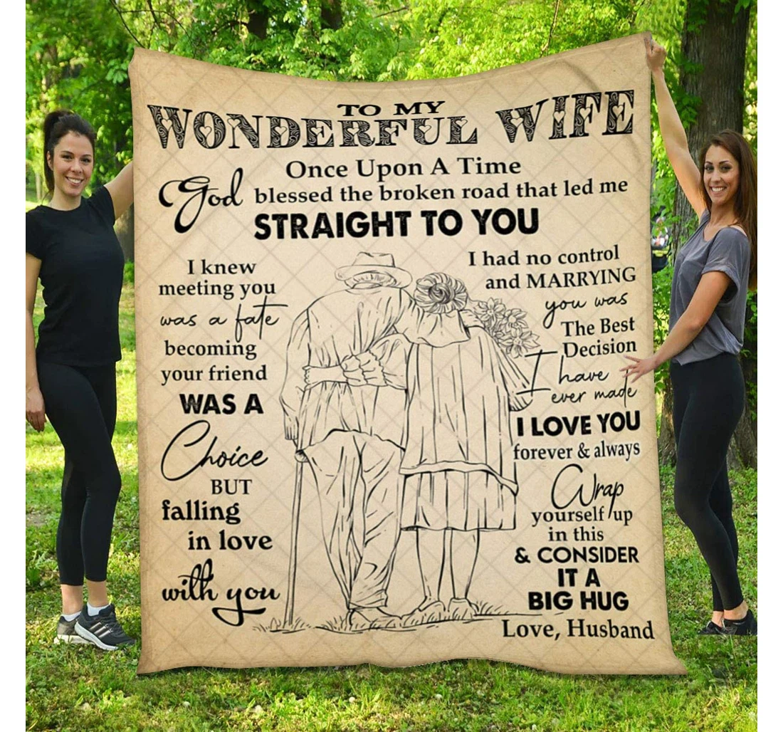 Throw Blanket, Quilt - To My Wife Family Falling Love With You Sherpa Fleece