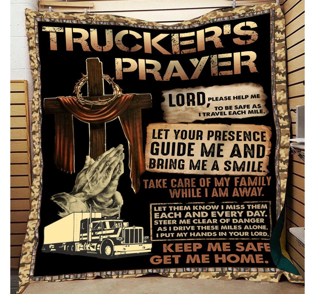 Throw Blanket, Quilt - Lbn Easter Trucker I Put My Hands In Your Lord Sherpa Fleece