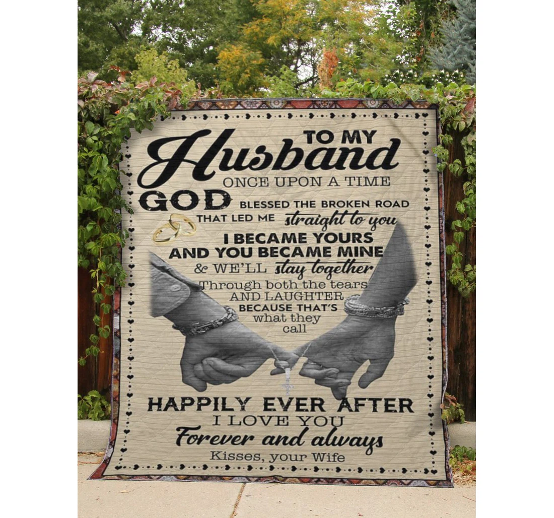 Throw Blanket, Quilt - To My Husband Family To My Husband Once Upon A Time God Sherpa Fleece