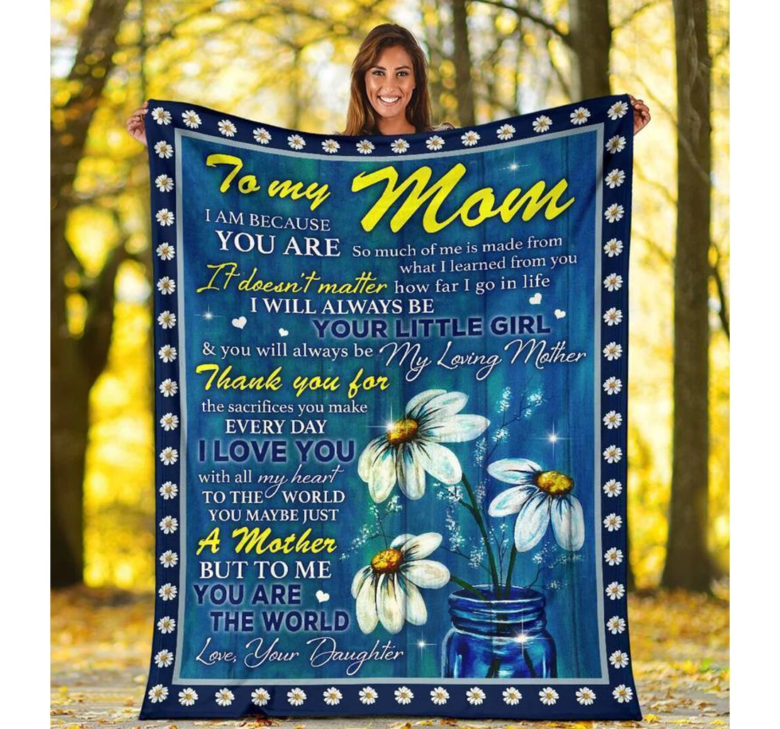 Throw Blanket, Quilt - Anl97 Personalized To Mom Family Daisy Love Mom Sherpa Fleece