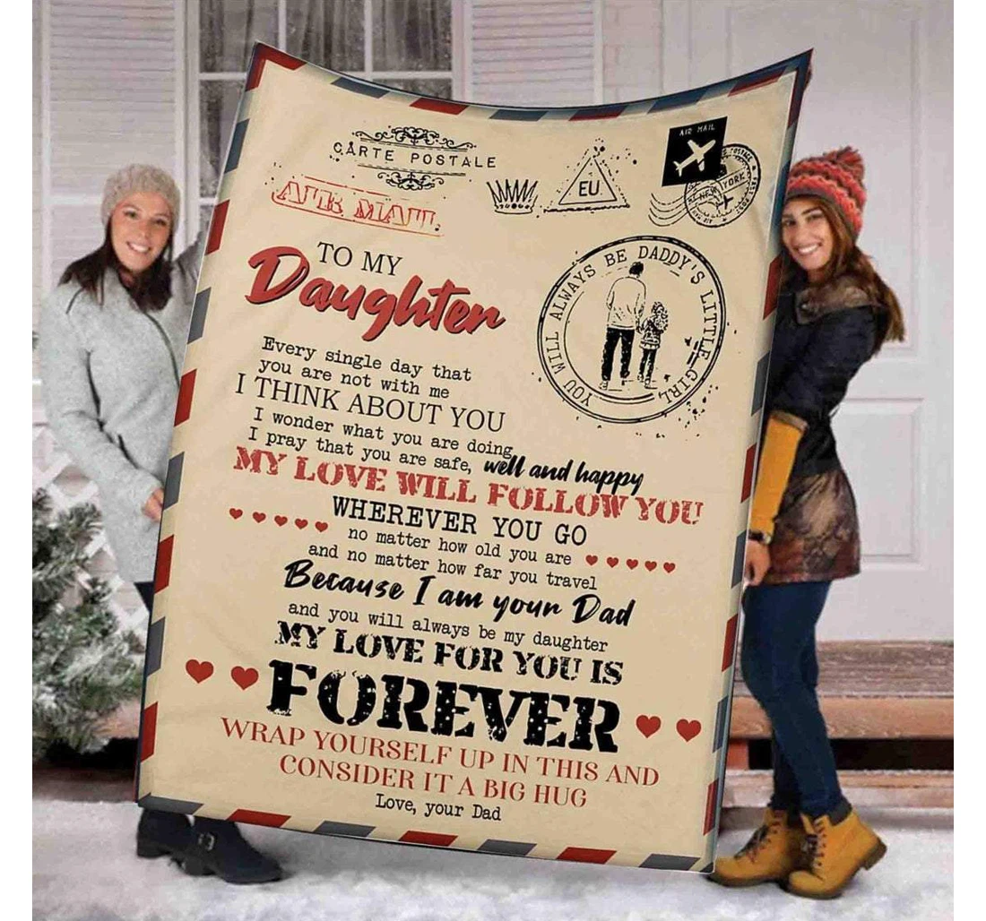 Throw Blanket, Quilt - Family To My Daughter My Love You Is Forever Sherpa Fleece