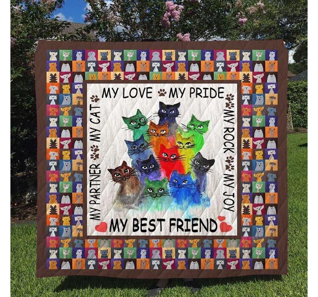 Throw Blanket, Quilt - Cat My Love My Pride My Best Friend Sherpa Fleece