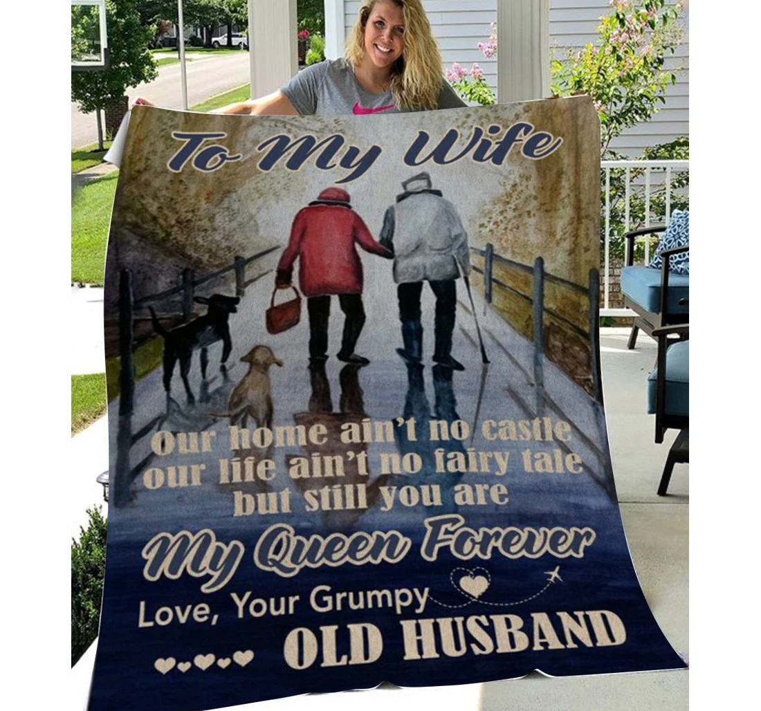 Throw Blanket, Quilt - Personalized To My Wife Family My Queen Forever Sherpa Fleece