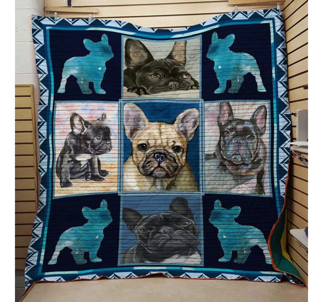 Throw Blanket, Quilt - French Bulldog Life Is Better With Bulldog Sherpa Fleece
