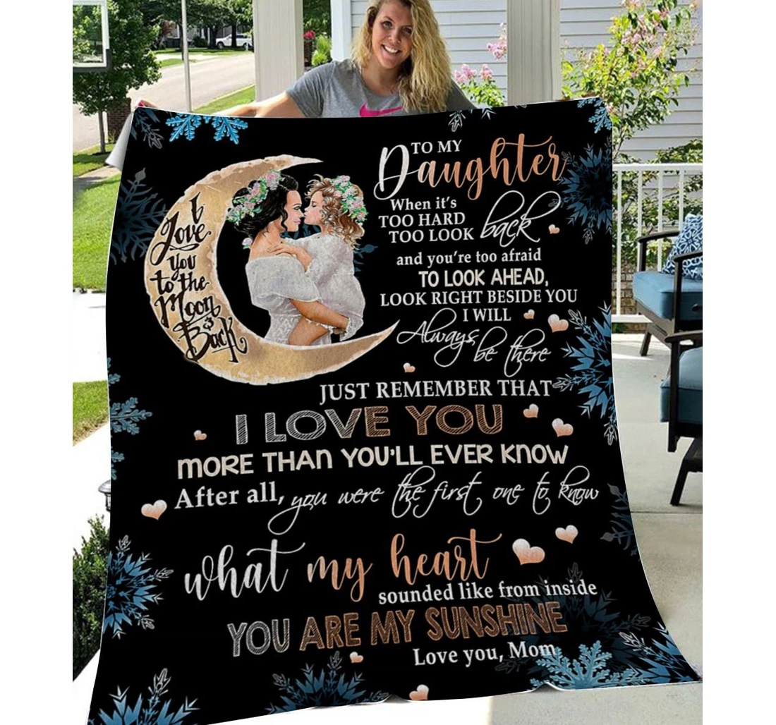 Throw Blanket, Quilt - Personalized To My Daughter Family My Only Sunshine Sherpa Fleece