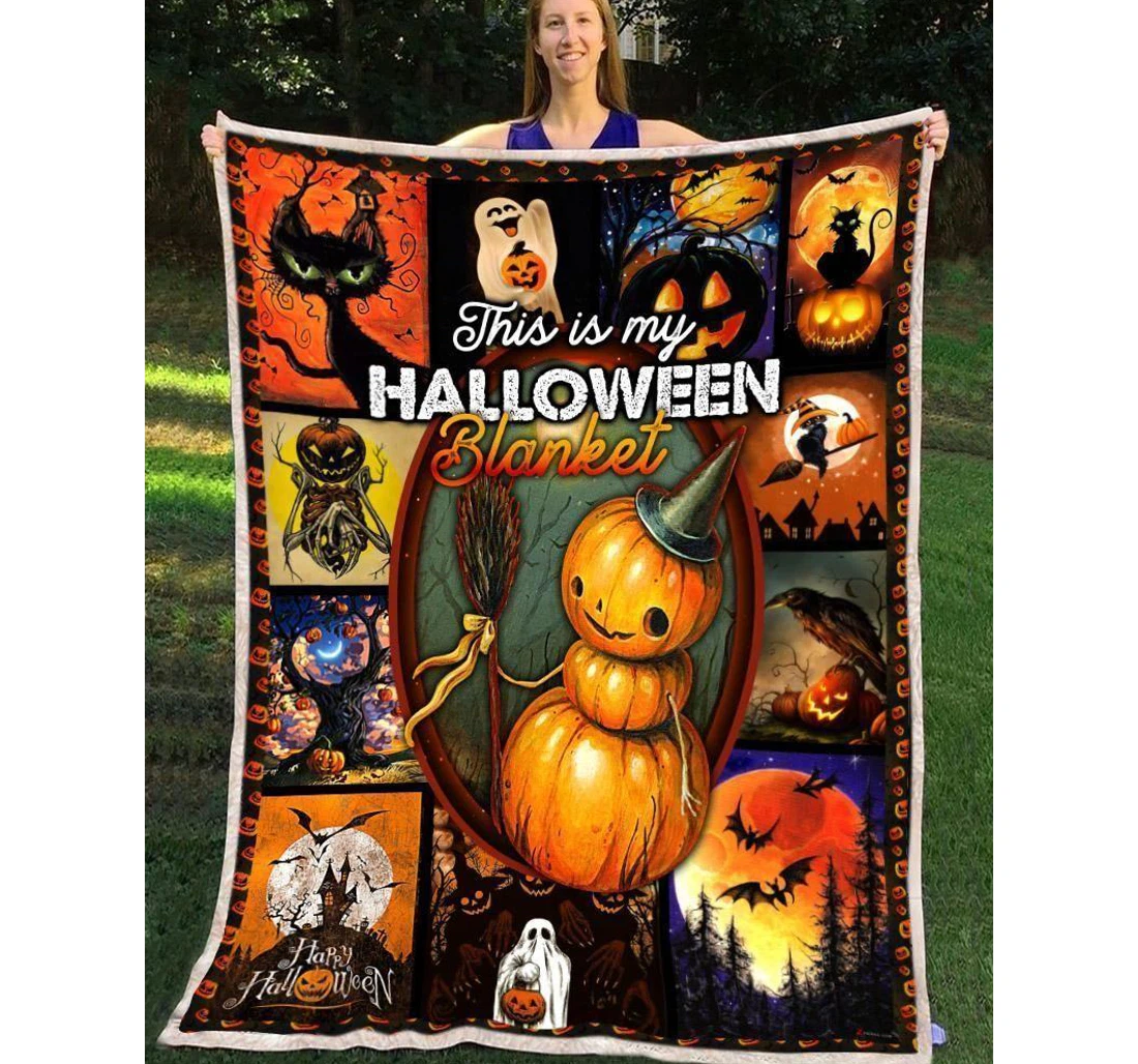 Throw Blanket, Quilt - Halloween This Is My Halloween Sherpa Fleece