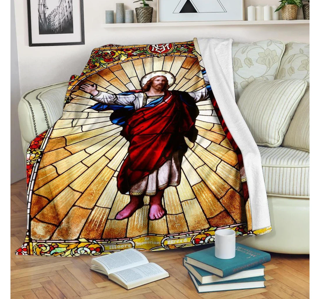 Throw Blanket, Quilt - Jesus Your Heart Sherpa Fleece