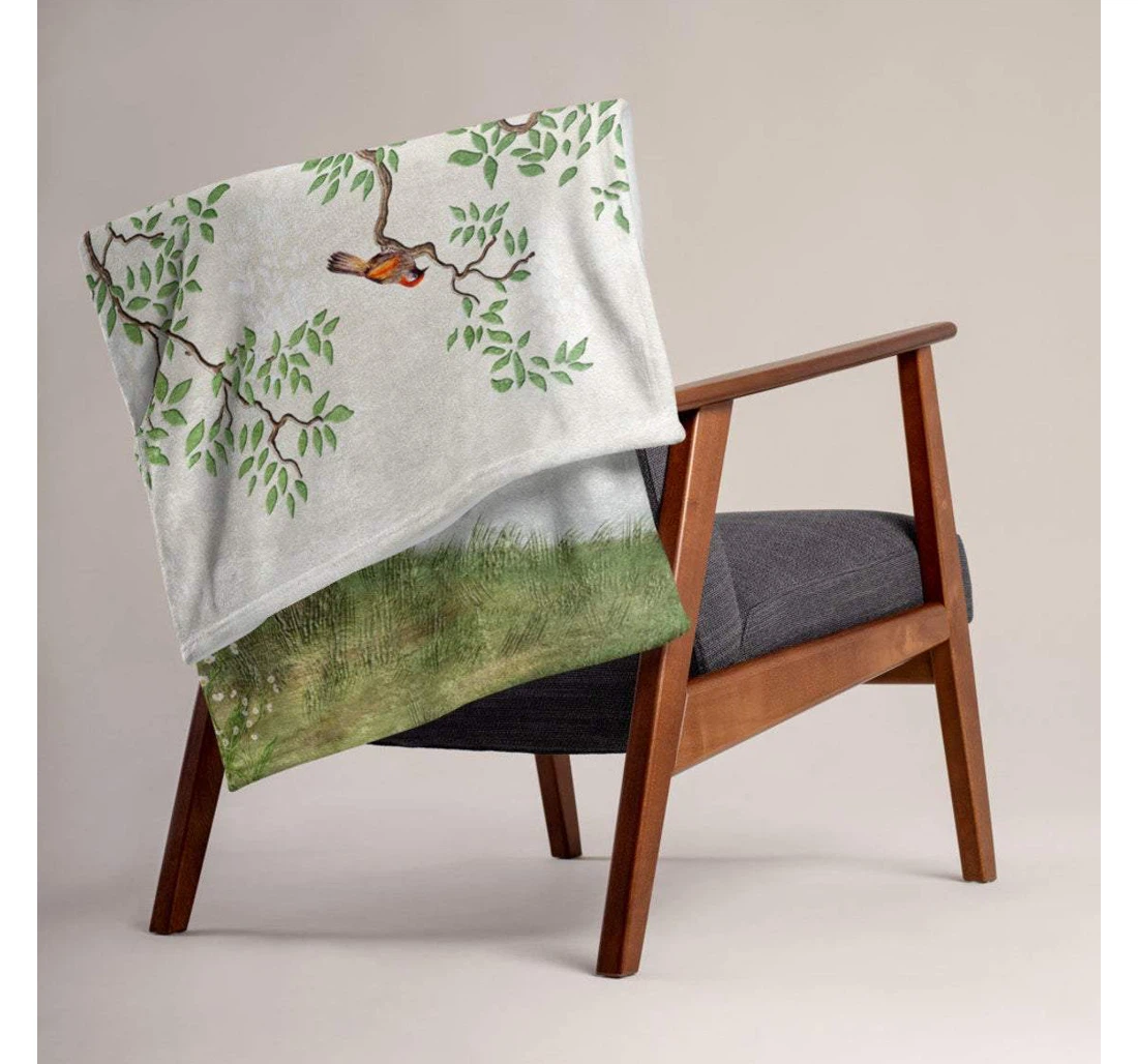 Throw Blanket, Quilt - Tree Tree Art Sherpa Fleece