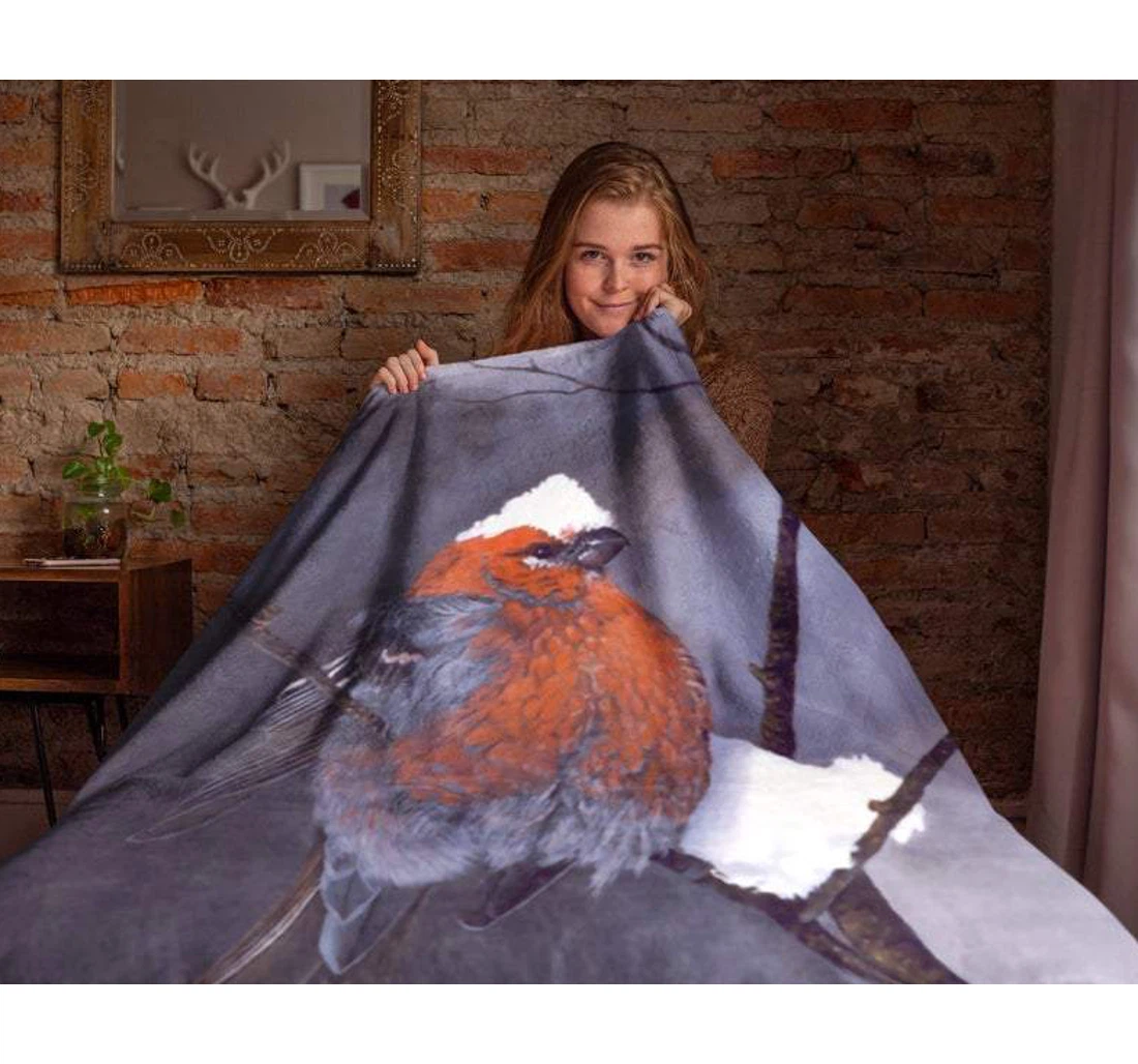 Throw Blanket, Quilt - Brid Beautiful Bird Art Sherpa Fleece