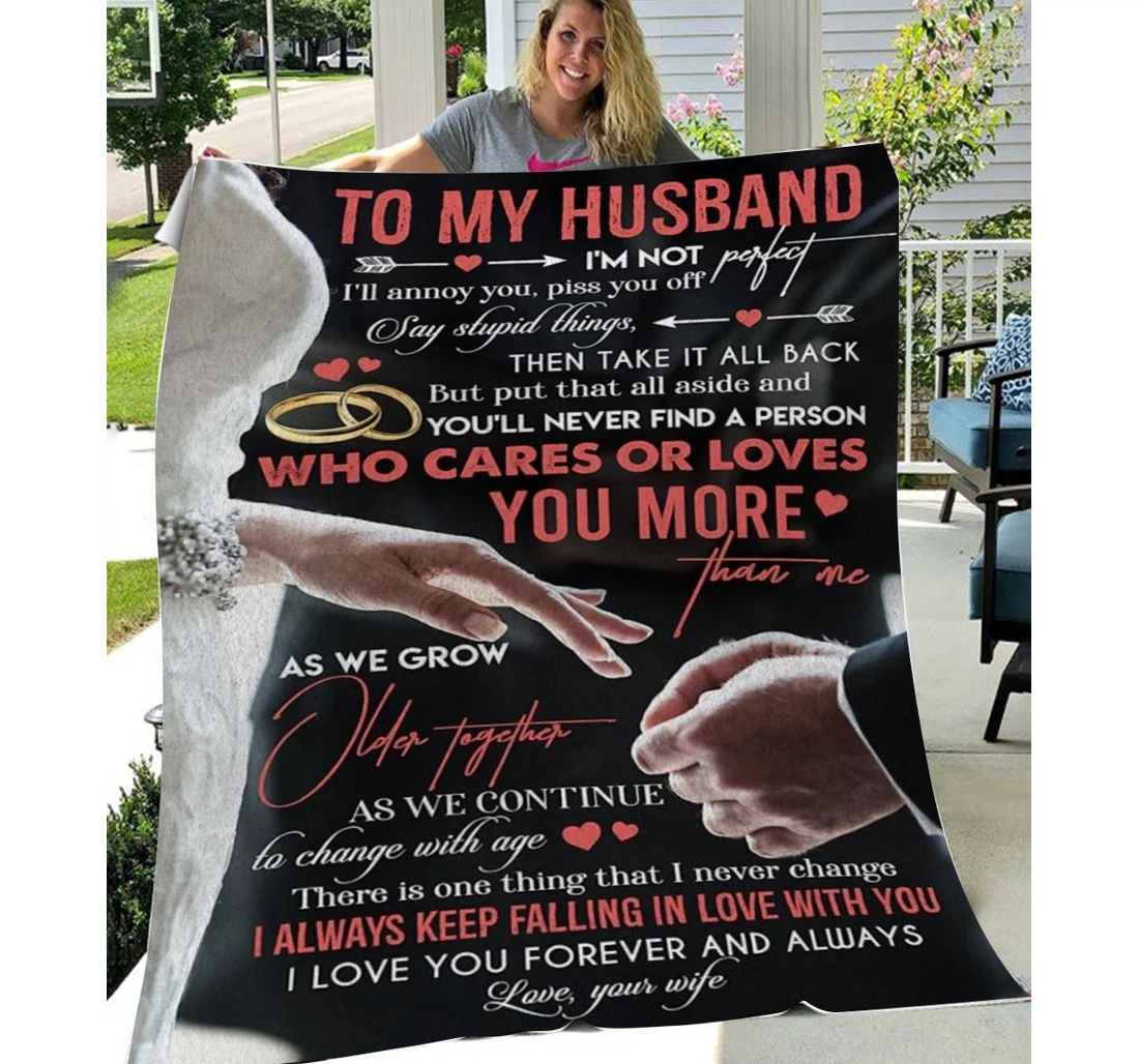 Throw Blanket, Quilt - Family To My Husband I Always Keep Falling In Love With You Sherpa Fleece