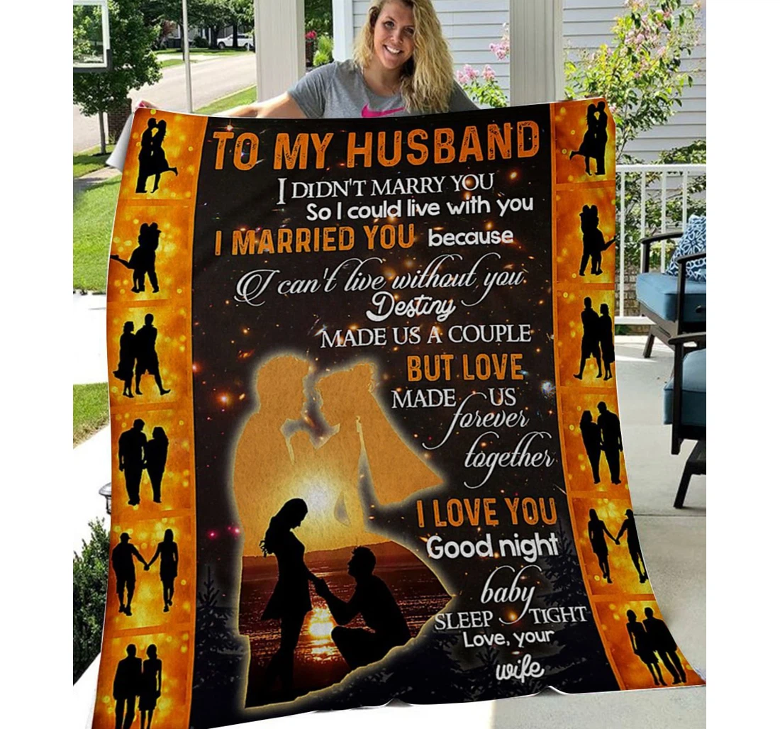 Throw Blanket, Quilt - Personalized To My Husband Family Love Made Us Forever Sherpa Fleece