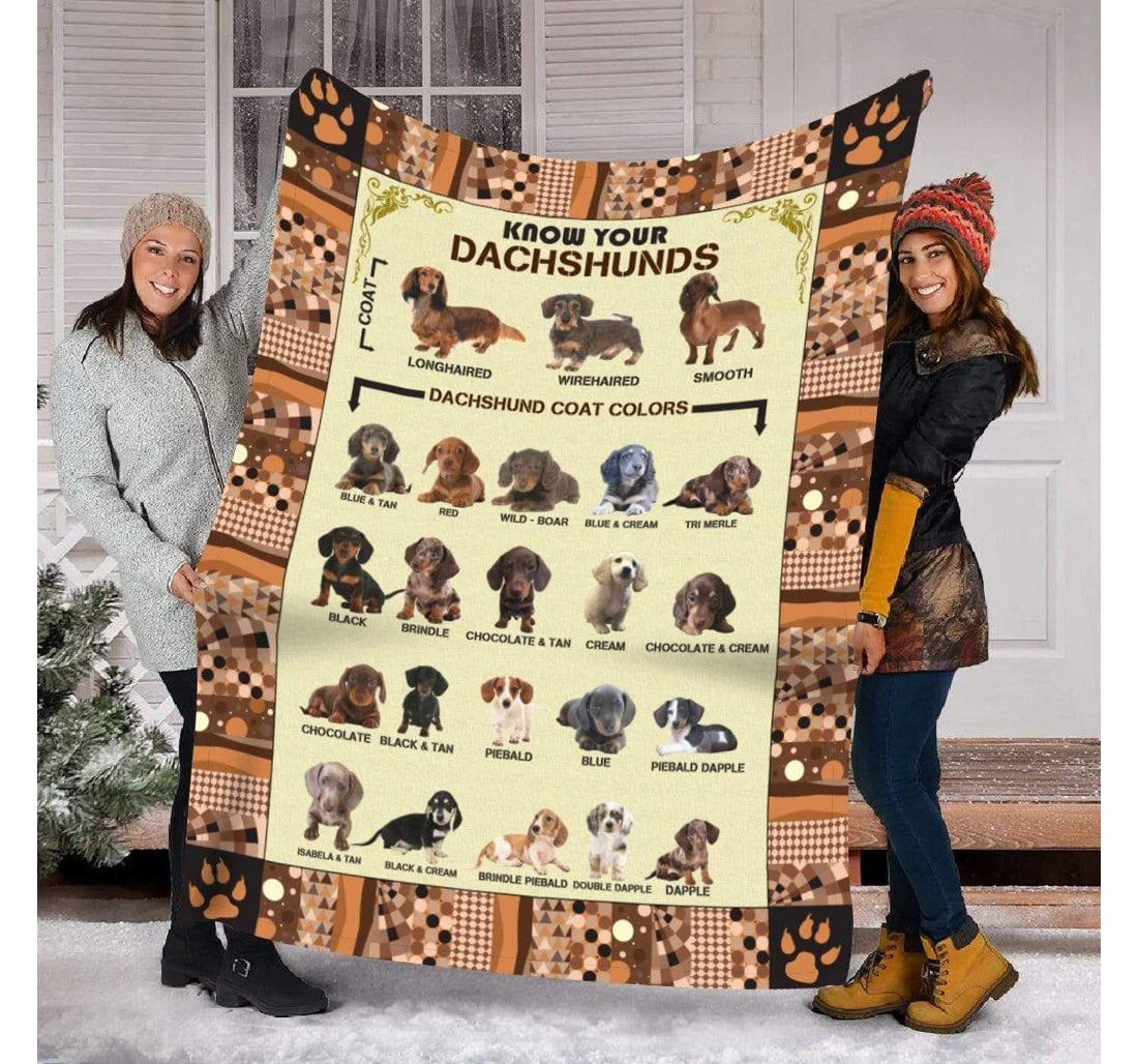 Throw Blanket, Quilt - Dachshund Know Your Dachshunds Sherpa Fleece