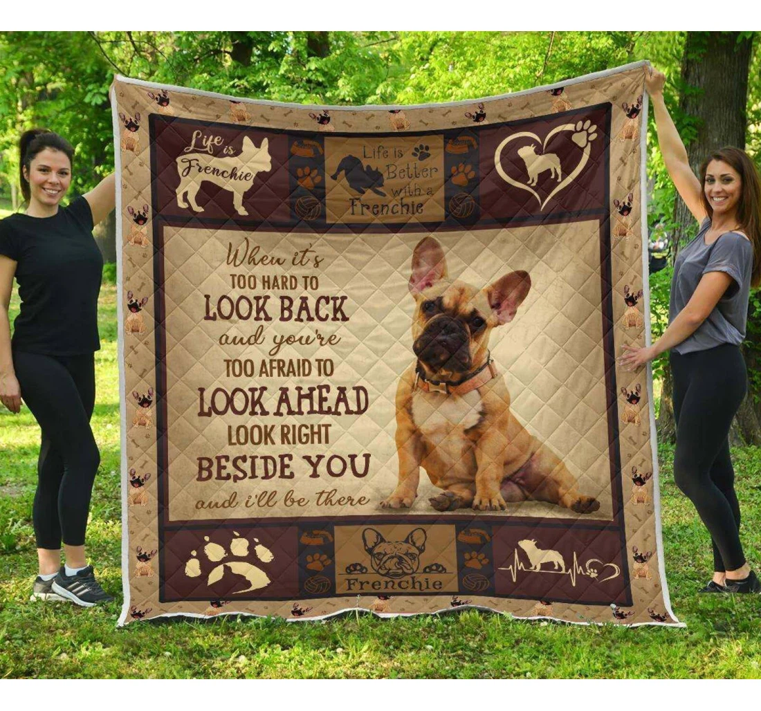 Throw Blanket, Quilt - French Bulldog When You Left Me Awesome Sherpa Fleece