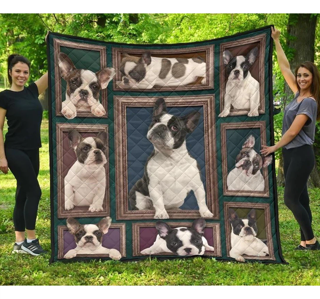 Throw Blanket, Quilt - French Bulldog I Am French Bulldog Sherpa Fleece