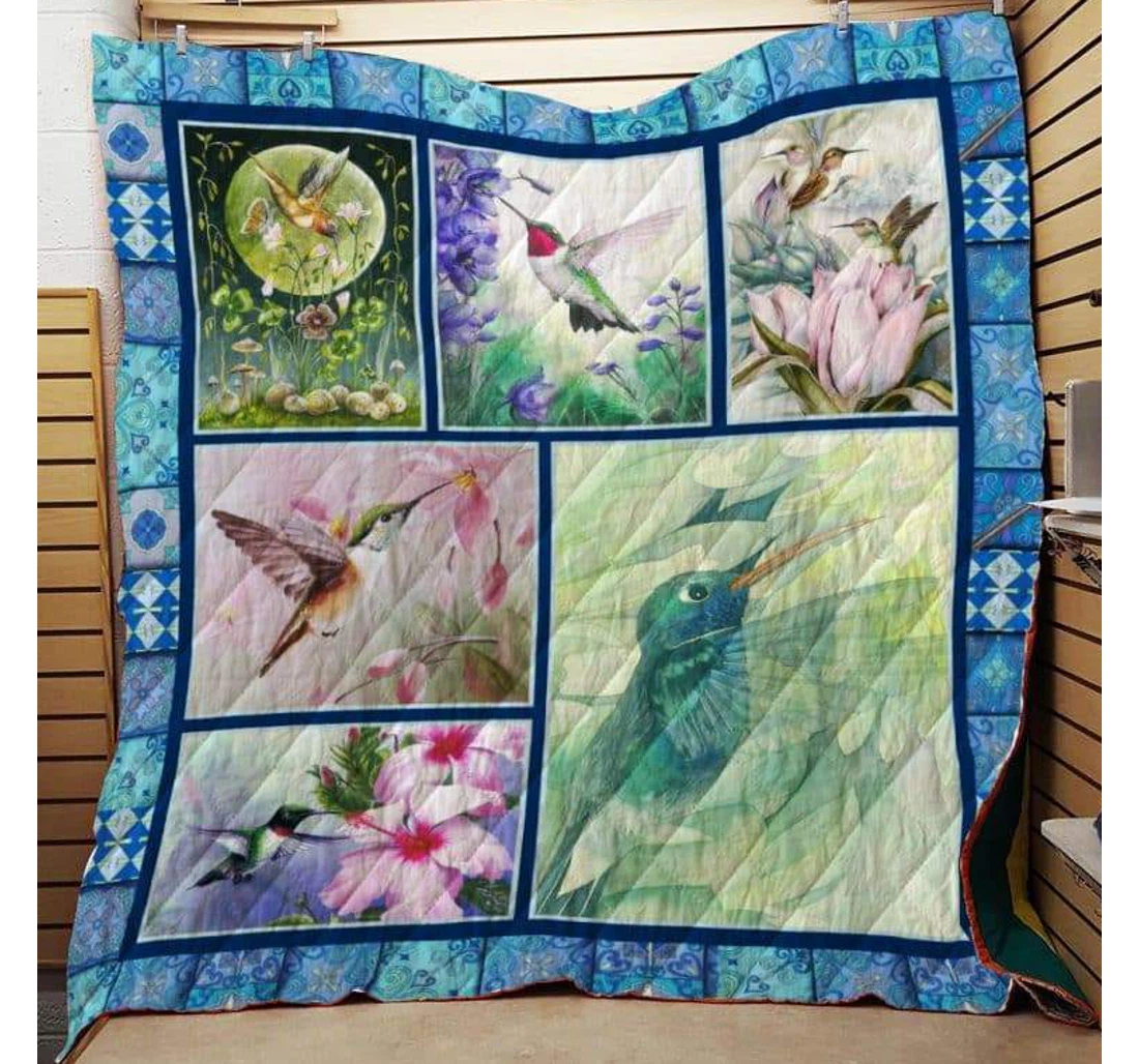 Throw Blanket, Quilt - Btl098 Hummingbird Fly Away Baby Sherpa Fleece