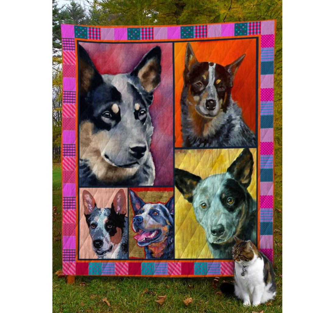 Throw Blanket, Quilt - Australian Cattle These Dogs In Sorrow Sherpa Fleece