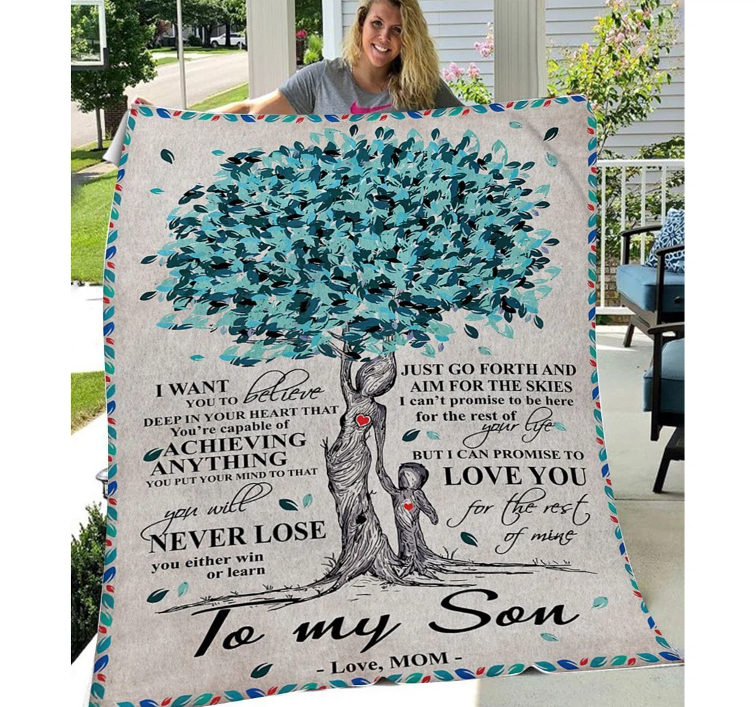 Throw Blanket, Quilt - Personalized To My Son Family I Want You To Believe Sherpa Fleece