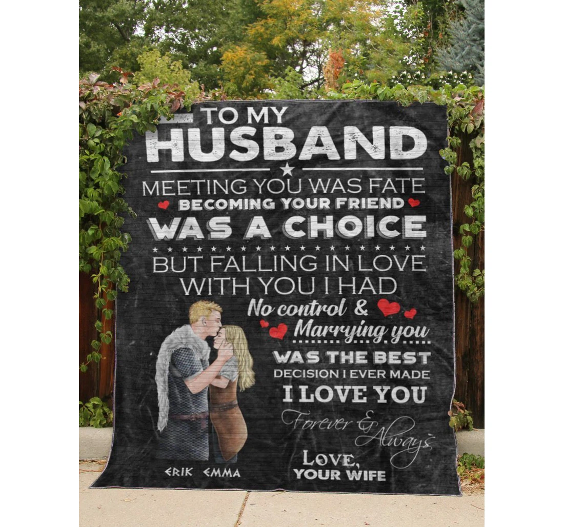 Throw Blanket, Quilt - To My Husband Family To My Husband Meeting You Was Fate Sherpa Fleece