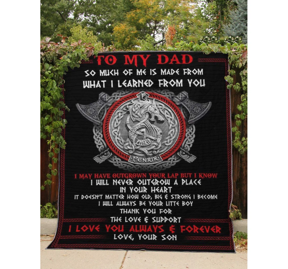 Throw Blanket, Quilt - Family To My Dad Thank You The Love Support Sherpa Fleece