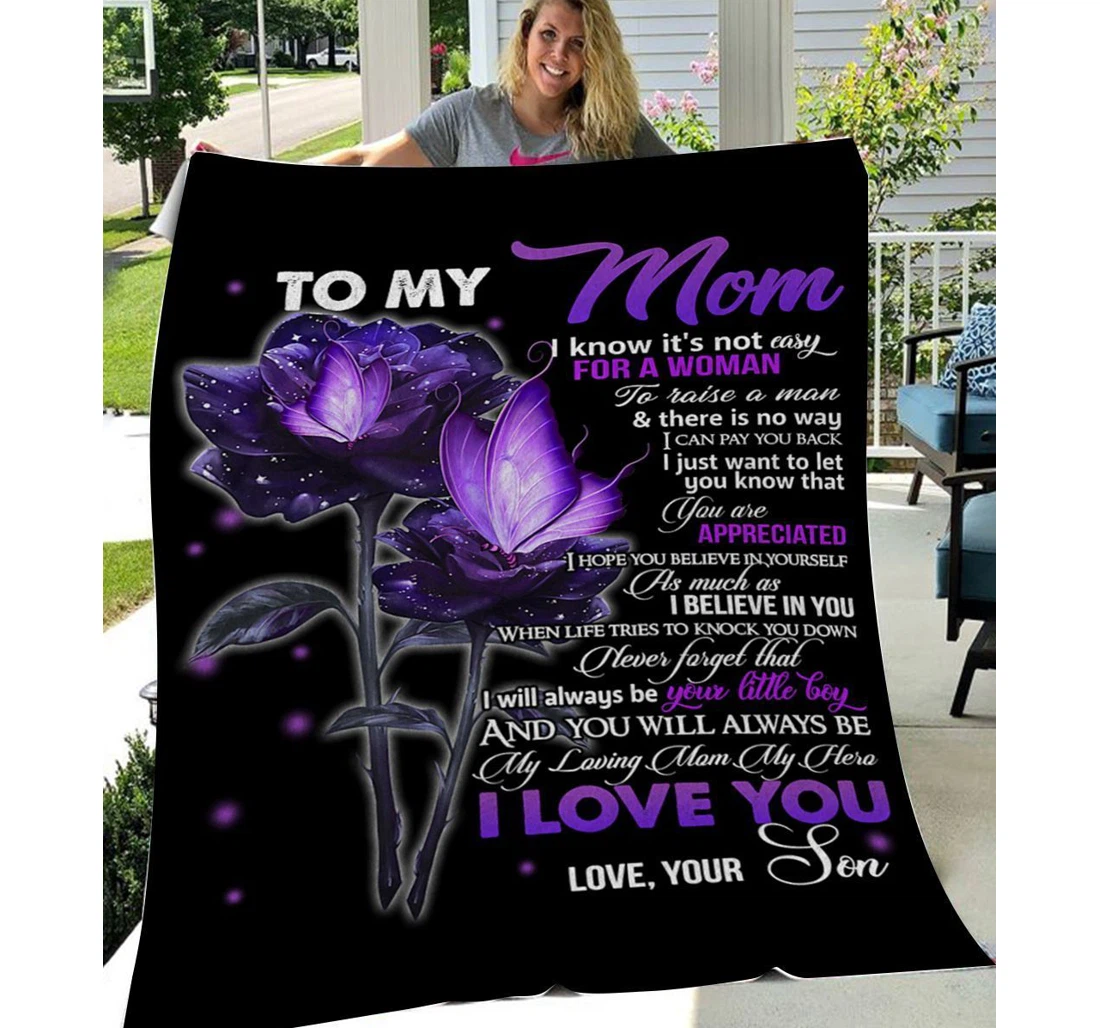 Throw Blanket, Quilt - Personalized To Mom Family You Are My Beautiful Mommy Sherpa Fleece