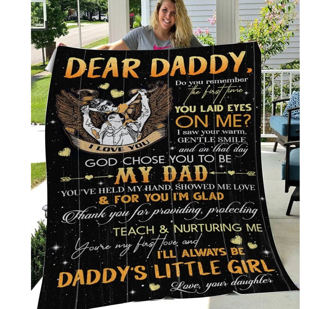 Throw Blanket, Quilt - Personalized To My Dad Family Dear Daddy Sherpa Fleece