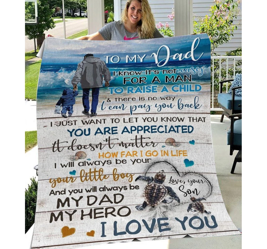 Throw Blanket, Quilt - Personalized To Dad Family My Dad Sherpa Fleece