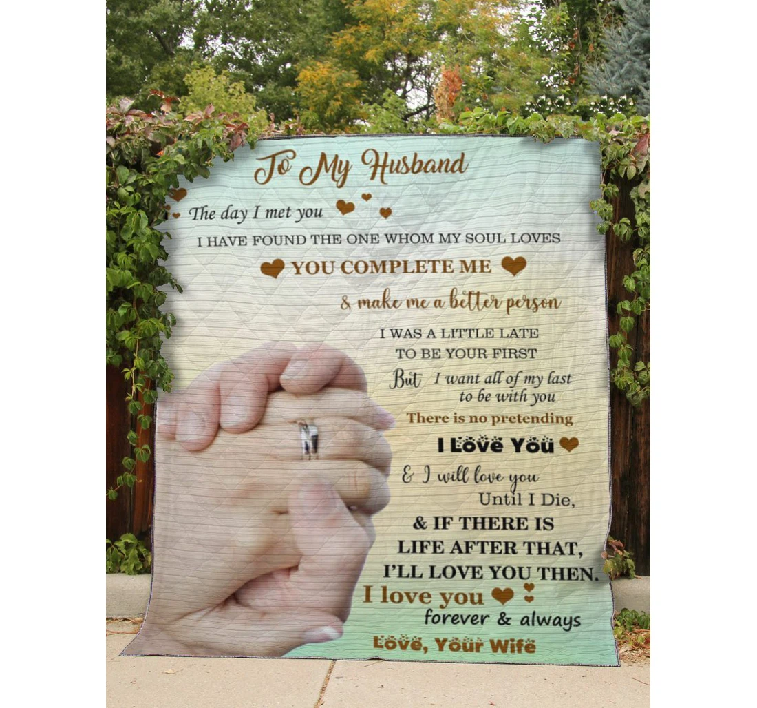 Throw Blanket, Quilt - To My Husband Family To My Husband The Day I Met You Sherpa Fleece