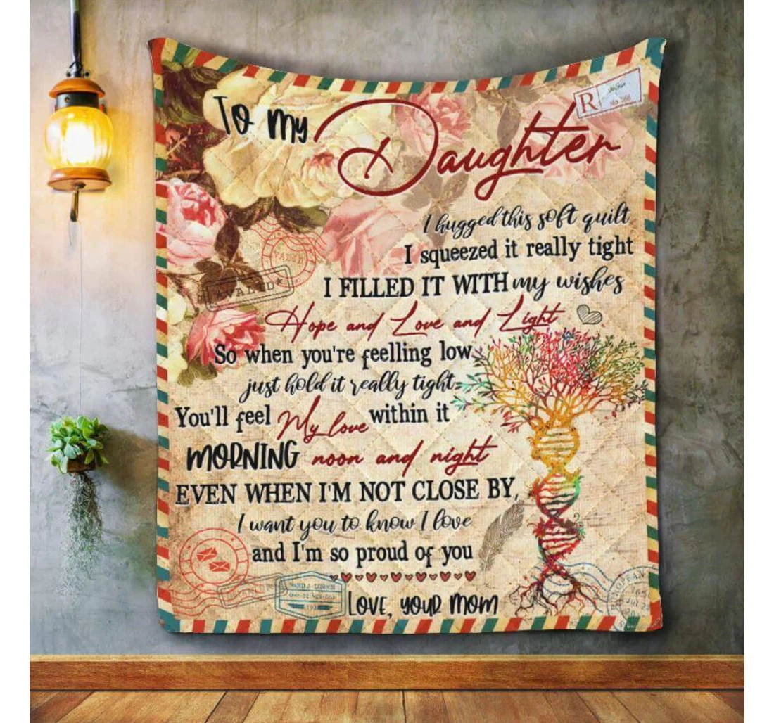 Throw Blanket, Quilt - Family To My Daughter I'll Feel My Love Within It Sherpa Fleece