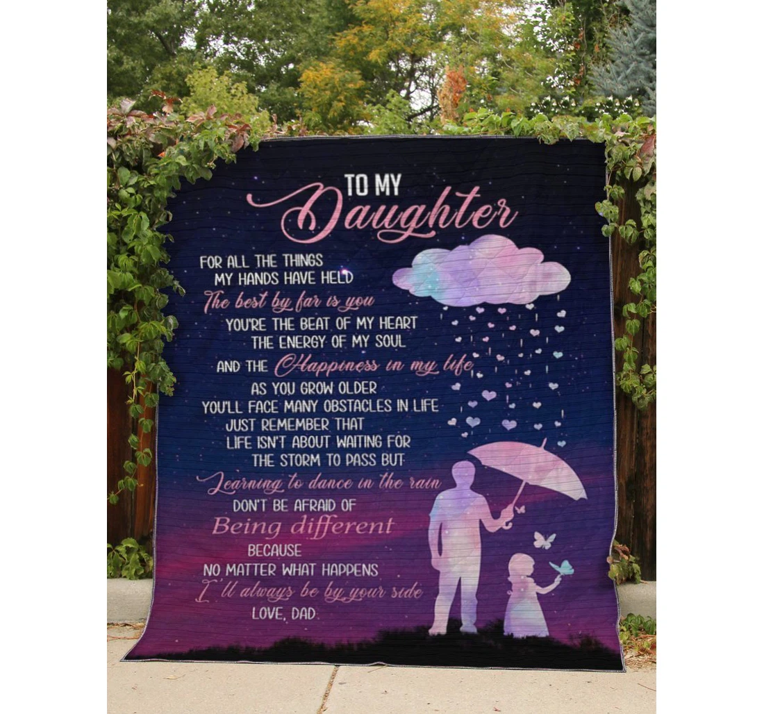 Throw Blanket, Quilt - Family To My Daughter The Best By Far Is You Sherpa Fleece