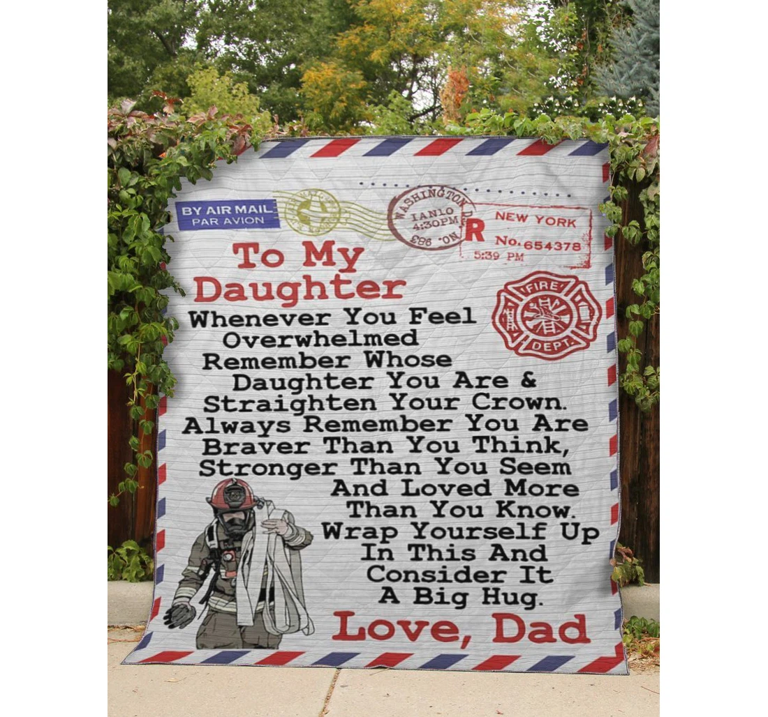 Throw Blanket, Quilt - Family To My Daughter Remember Whose Straighten Your Crown Sherpa Fleece