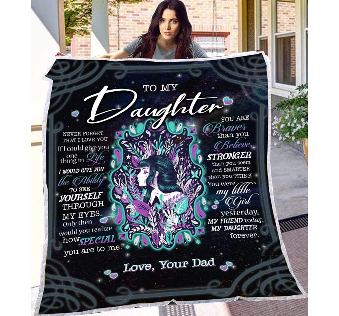 Throw Blanket, Quilt - Family To My Daughter You Are Special To Me Sherpa Fleece