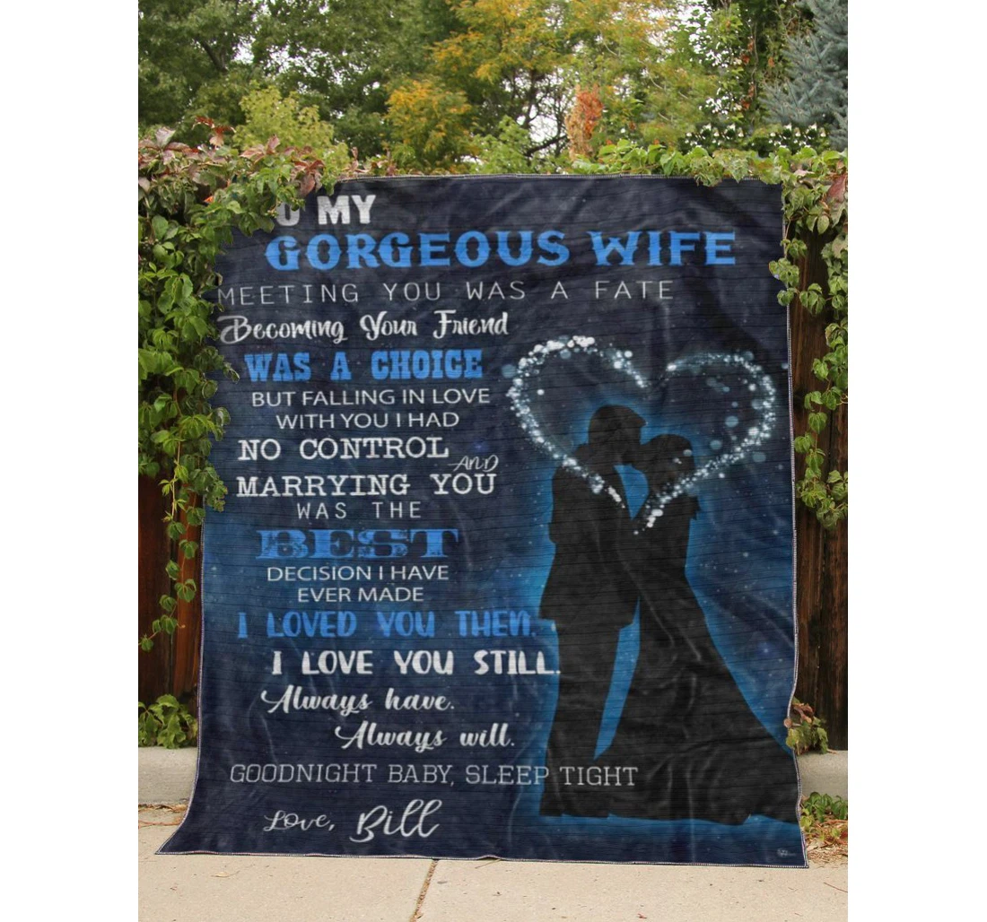 Throw Blanket, Quilt - To My Wife Family Marry You Was The Best Decision I Have Made Sherpa Fleece