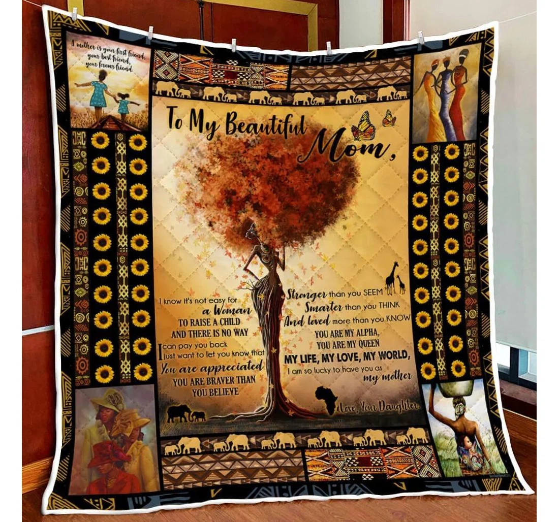 Throw Blanket, Quilt - To My Mom Family You Are Braver Than You Believe Sherpa Fleece