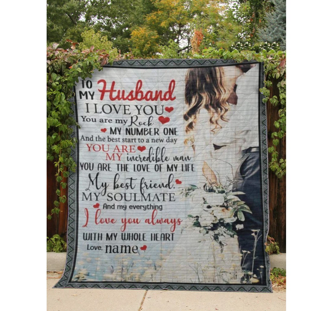 Throw Blanket, Quilt - To My Husband Family I Love You You Are My Rock My Number One Sherpa Fleece