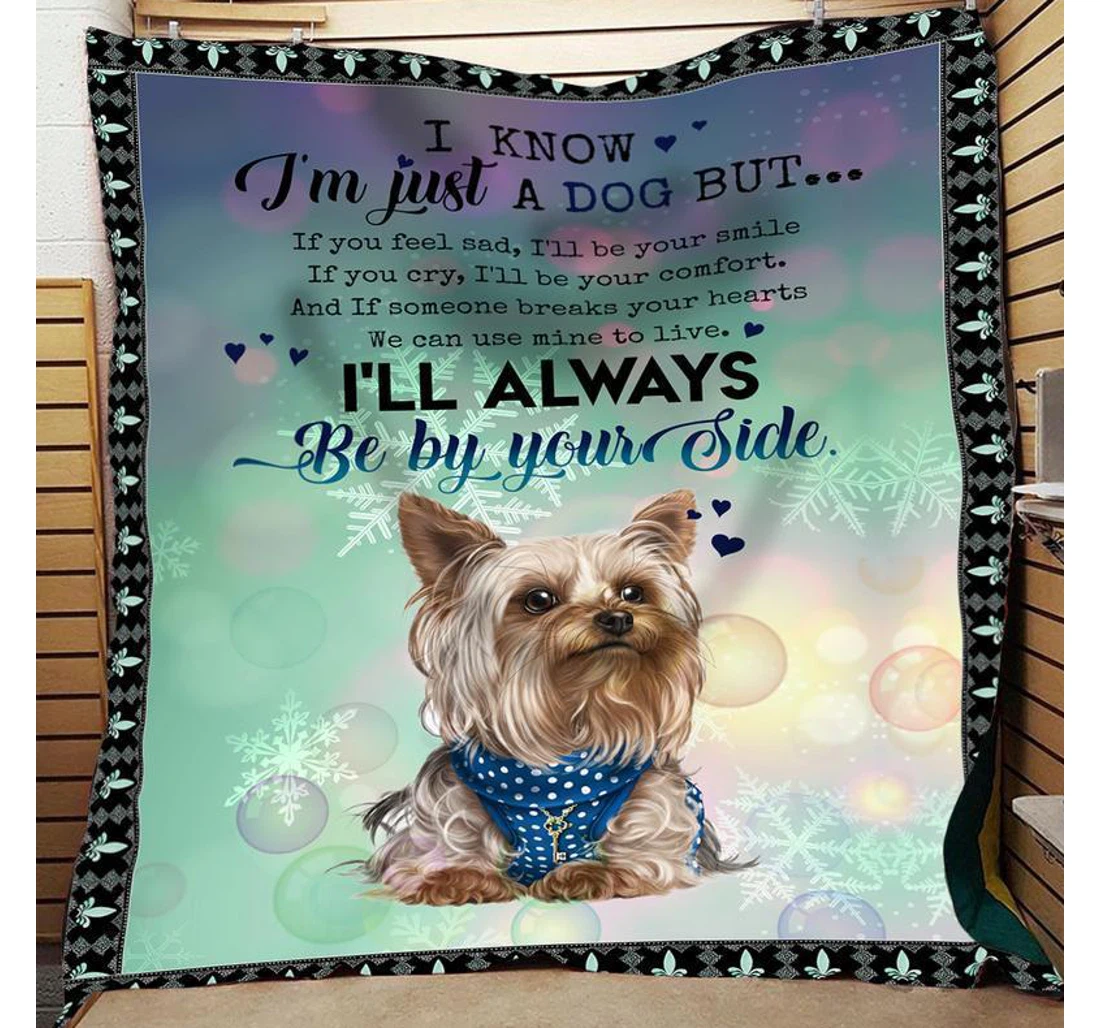 Throw Blanket, Quilt - Lbn Easter Yorkie I'll Always Be By Your Side Sherpa Fleece