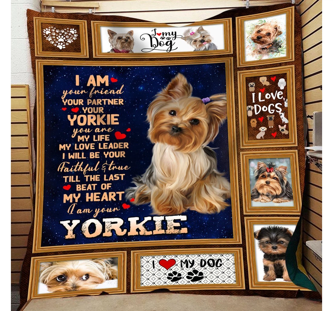 Throw Blanket, Quilt - Yorkshire Terrier Till The Last Beat Of My Heart I Am Your Sherpa Fleece