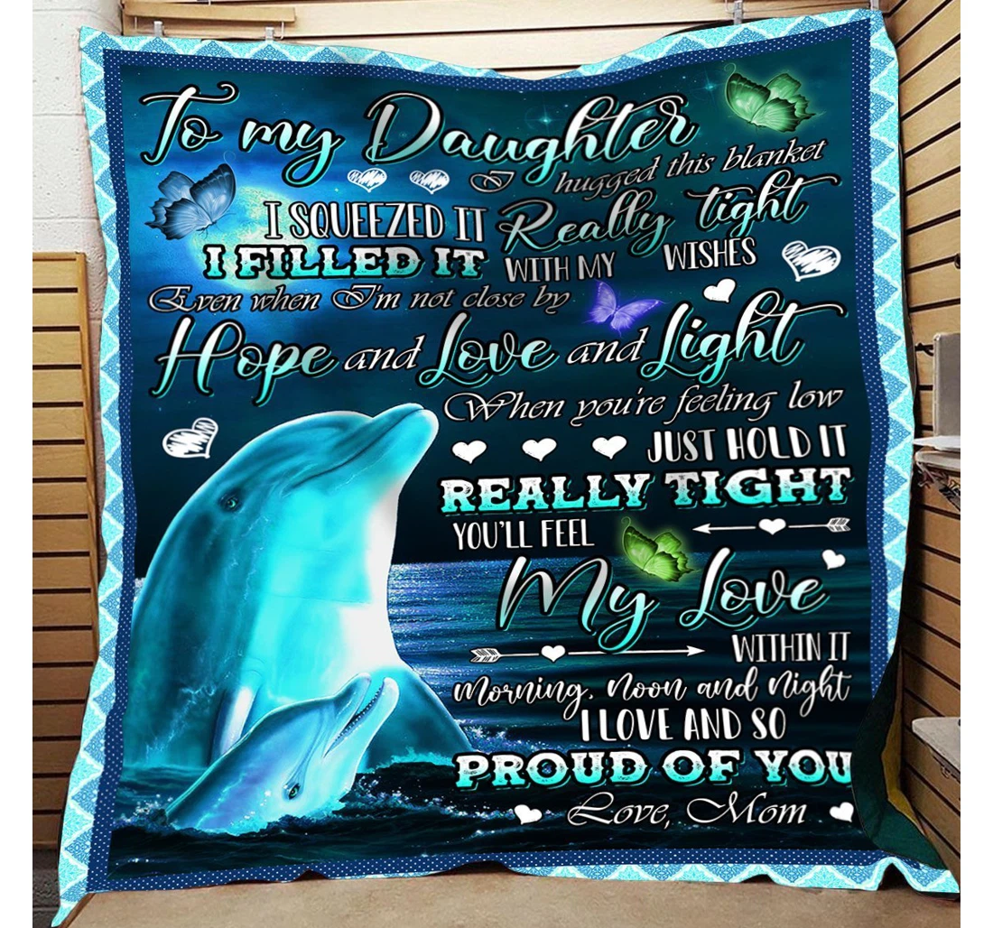 Throw Blanket, Quilt - Easter Dolphin To My Daughter Proud Of You Sherpa Fleece