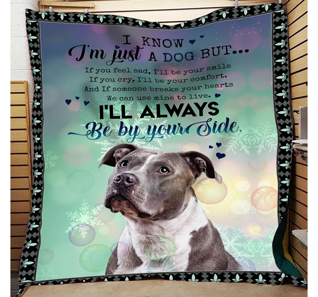 Throw Blanket, Quilt - Easter Pit Bull I'll Always Be By Your Side Sherpa Fleece