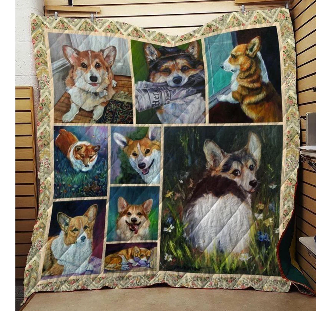 Throw Blanket, Quilt - Corgi All I Need Is A Corgi Sherpa Fleece